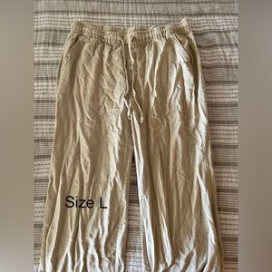 Linen wide leg pants